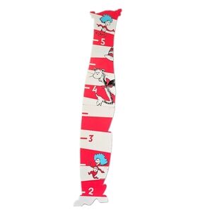 Vintage Dr. Seuss Cat In Hat Thing 1 Children's Wood Growth Chart Folding Heavy!